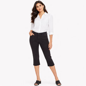 NWT Women's NYDJ Harper Black Crop Pants Size 8